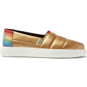 Toms Womens Alpargata Mallow Gold Slip On Flatform Casual Shoes Platforms NWT